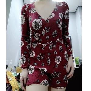 Gorgeous Burgundy Floral Romper